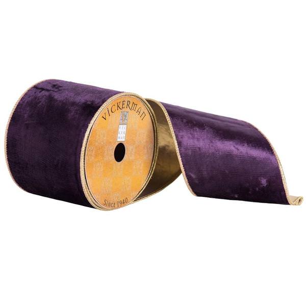 4" x 10yd Plum Plush Velvet Ribbon