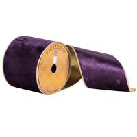 Vickerman 4" x 10yd Plum Plush Velvet Ribbon