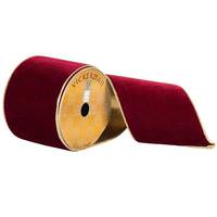 Vickerman 4" x 10yd Burgundy Plush Velvet Ribbon