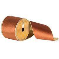 Vickerman 4" x 10yd Copper Plush Velvet Ribbon