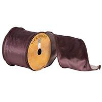 Vickerman 4" x 10yd Chocolate Plush Velvet Ribbon