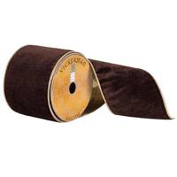Vickerman 4" x 10yd Chocolate Plush Velvet Ribbon