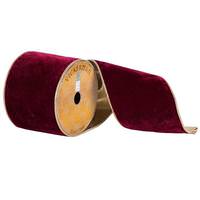 Vickerman 4" x 10yd Ruby Red Plush Velvet Ribbon