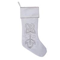 Vickerman 8" x 19" Pure White Beaded Christmas Stocking