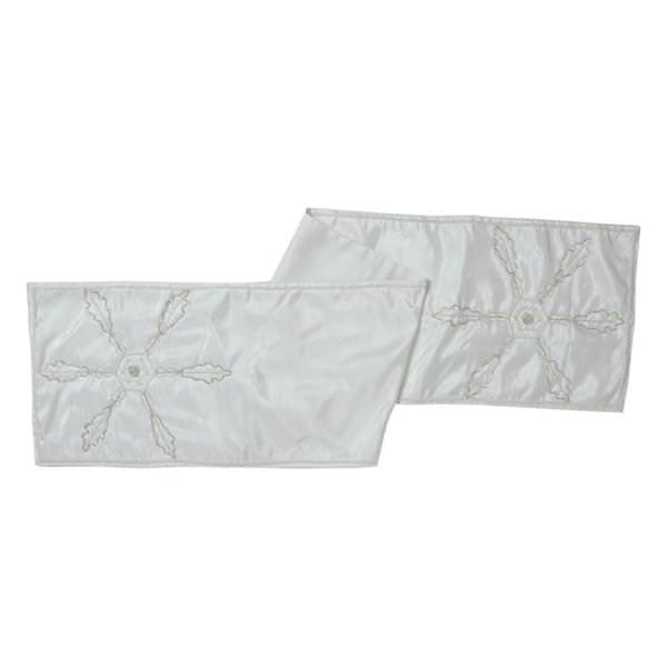 12" x 60" Pure White Silver/Crystal Beaded Table Runner