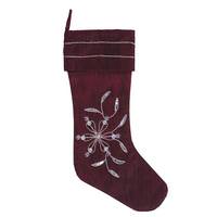 View 8" x 19" Silver Sparkle Beaded Christmas Stocking