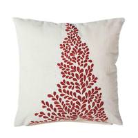 Vickerman 18" x 18" Red/White Satin Stitch Embroidery Tree Design Pillow