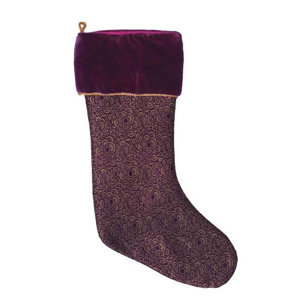 8" x 19" Brocade Body Christmas Stocking