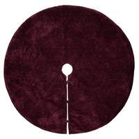 Vickerman 60" Wine Cotton Velvet Embroidered Tree Skirt