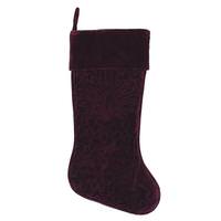 Vickerman 8" x 19" Wine Cotton Velvet Christmas Stocking