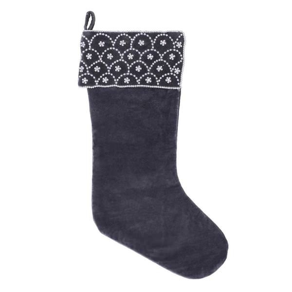 8" x 19" Blue Plush Cotton Velvet Christmas Stocking