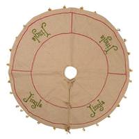 Vickerman 60" Natural Burlap "Jingle" Tree Skirt
