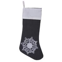 Vickerman 8" x 19" Embroidered Snowflake Christmas Stocking