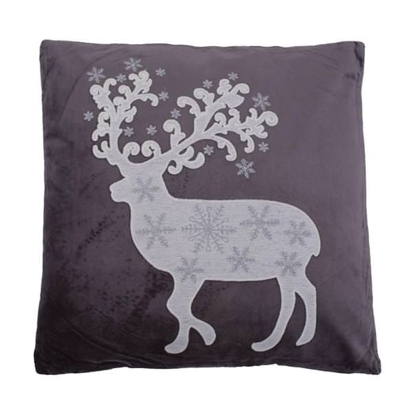 18" x 18"  Cotton Velvet Silver Nordic Deer Pillow