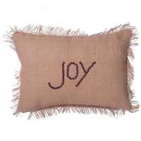 Vickerman 14" x 20" Rustic And Festive Burlap "Joy" Pillow