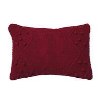Vickerman 14" x 20" Red French Knot /Cable Design 100% Cotton Pillow