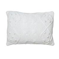 Vickerman 14" x 20" White French Knot /Cable Design 100% Cotton Pillow