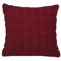 Vickerman 18" x 18" Red Cable Knit 100% Cotton Pillow