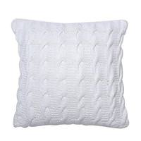 Vickerman 18" x 18" White Cable Knit 100% Cotton Pillow