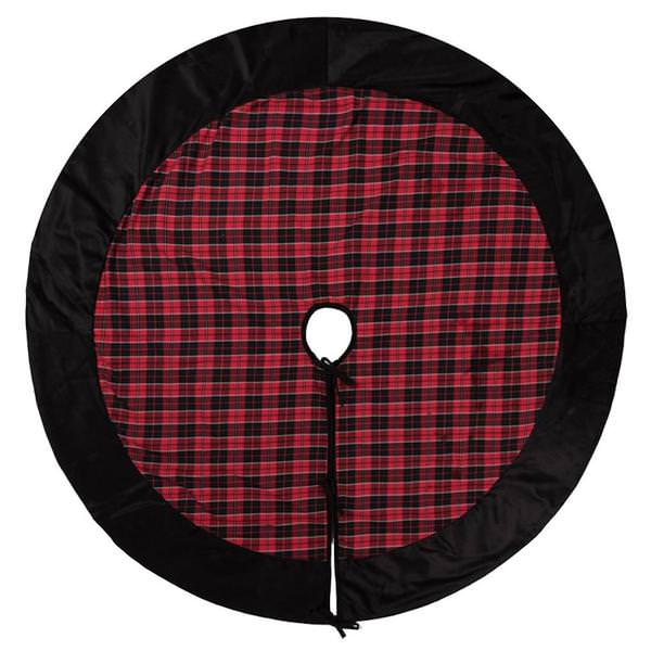 60"  Traditional Holiday Plaid Tree Skirt