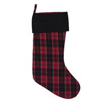 Vickerman 8" x 19" Traditional Holiday Plaid Christmas Stocking