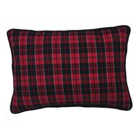 View 14" x 20" Red/Black Holiday Plaid With Black Velvet Back Pillow