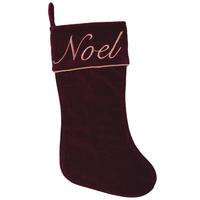 Vickerman 8" x 19" Cotton Velvet "Noel" Christmas Stocking