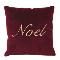 Vickerman 18" x 18"  Burgundy Embroidered "Noel" Pillow