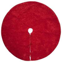 Vickerman 60" Red Cotton Velvet Embroidered Tree Skirt