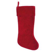 Vickerman 8" x 19" Red Cotton Velvet Christmas Stocking