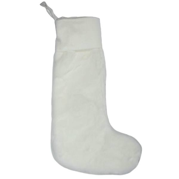 8" x 19" Snow White Faux Fur Christmas Stocking