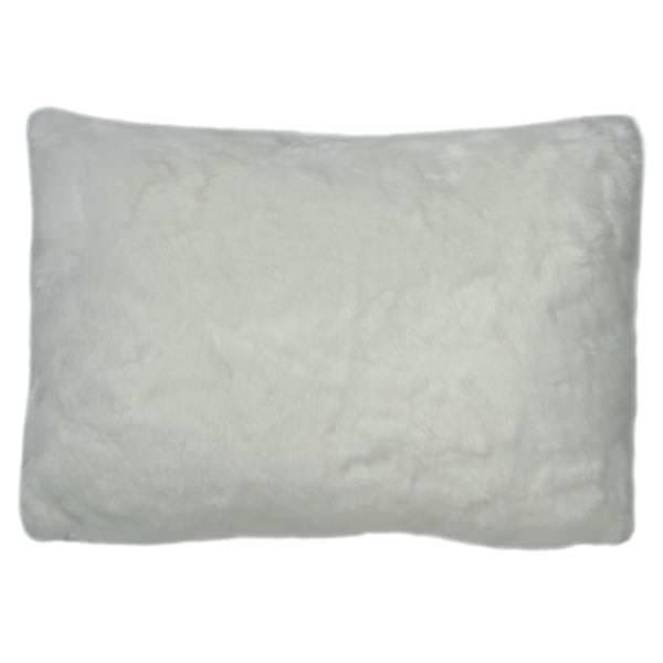 14" x 20" White Faux Fur Pillow