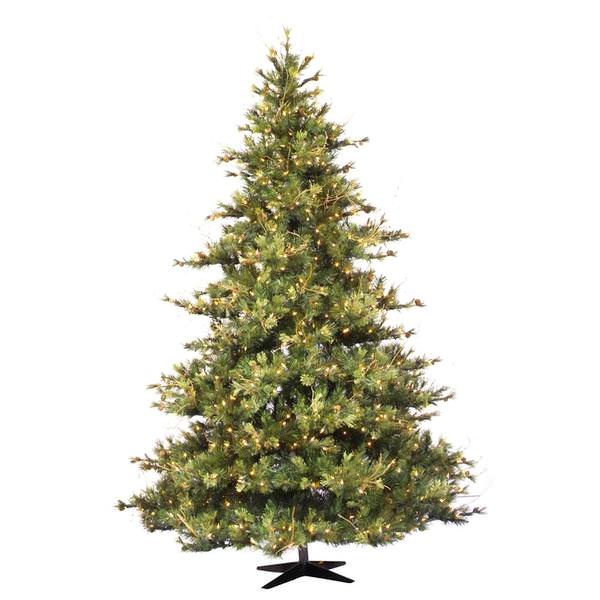 7.5' x 63'' Artificial Mixed Country Pine Tree 800 Warm White LED Lights