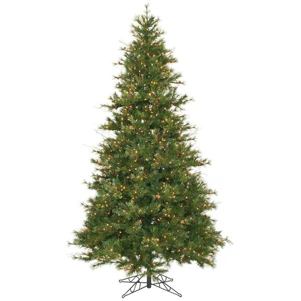 9' x 61" Artificial Mixed Country Pine 950 Warm White LED Lights