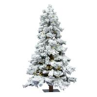 Vickerman 4' x 29" Artificial Flocked Spruce Tree 150 Warm White LED Lights