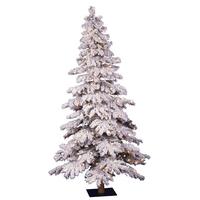 Vickerman 6' x 33" Artificial Flocked Spruce Tree 300 Warm White LED Lights