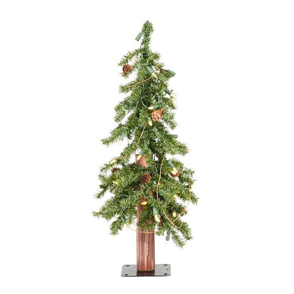 2' x 14" Artificial Alpine Tree 50 LED Lights