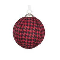 Vickerman 3.25" Red / Black Houndstooth Ball Ornament