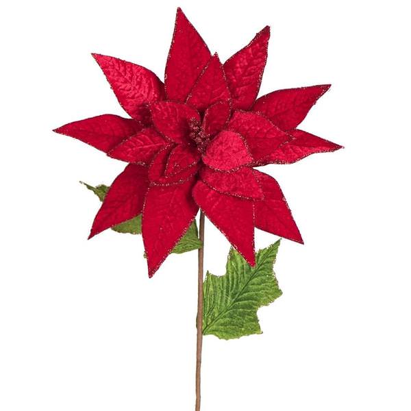 24" Red Poinsettia Stem (3 pack)