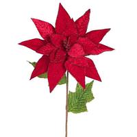 Vickerman 24" Red Poinsettia Stem (3 pack)