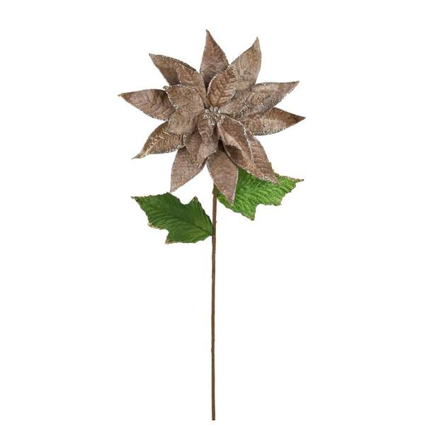 24" Mocha Poinsettia Stem (3 pack)