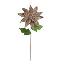 Vickerman 24" Mocha Poinsettia Stem (3 pack)