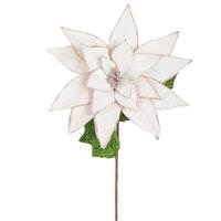 Vickerman 24" Ivory Poinsettia Stem (3 pack)