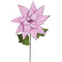 Vickerman 24" Pink Poinsettia Stem (3 pack)