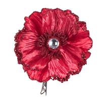 View 5" Red Wild Poppy Head Clip (3 pack)
