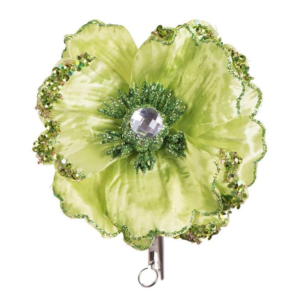 5" Lime Wild Poppy Head Clip (3 pack)