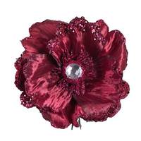 View 5" Burgundy Wild Poppy Head Clip (3 pack)