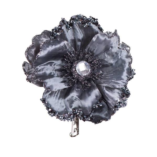 5" Pewter Wild Poppy Head Clip (3 pack)