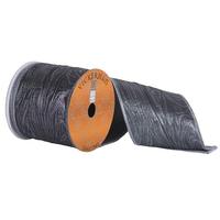 Vickerman 4" x 10yd Silver Metallic Wood Grain Ribbon