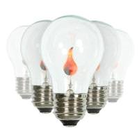 Vickerman A19 Clear  Medium Screw Base Clear Flicker Flame (5 pack)